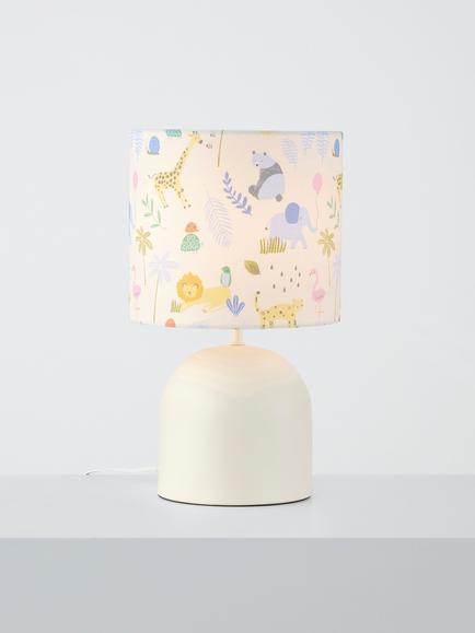 John Lewis Bold Safari Bedside Lamp, White Multi, White Multi