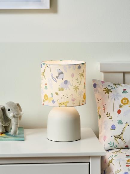 John Lewis Bold Safari Bedside Lamp, White Multi - view 2, White Multi
