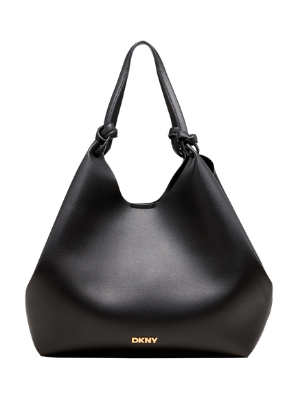 DKNY Paula Large Shopper Tote Bag, Black/Gold - view 2, Black/Gold