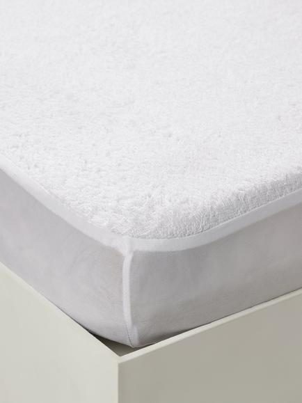 John Lewis Micro-Fresh® Waterproof Terry Towelling Mattress Protector, Cotbed, White