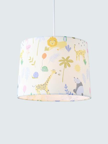 John Lewis Bold Safari Lampshade, White Multi