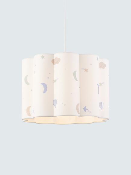 John Lewis Daydream Moon Scallop Lampshade, White Multi