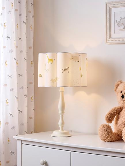 John Lewis Soft Safari Scallop Lampshade - view 2, White Multi