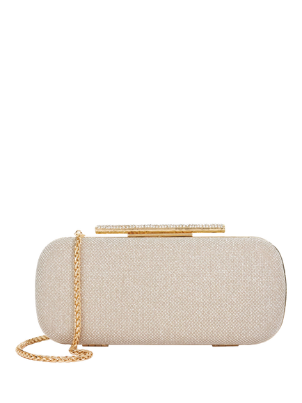 Dune London Body Structured Chain Strap Clutch Bag, Gold, Gold-fabric