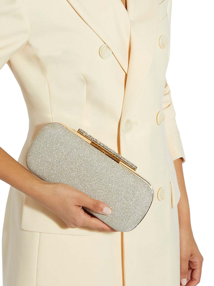 Dune London Body Structured Chain Strap Clutch Bag, Gold - view 2, Gold-fabric