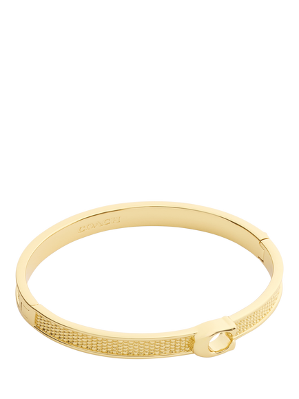 Coach Textured Bangle Bracelet, Gold, Gold