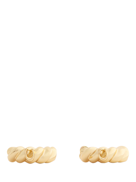 Coach Twist Huggie Hoop Earrings, Gold - view 2, Gold