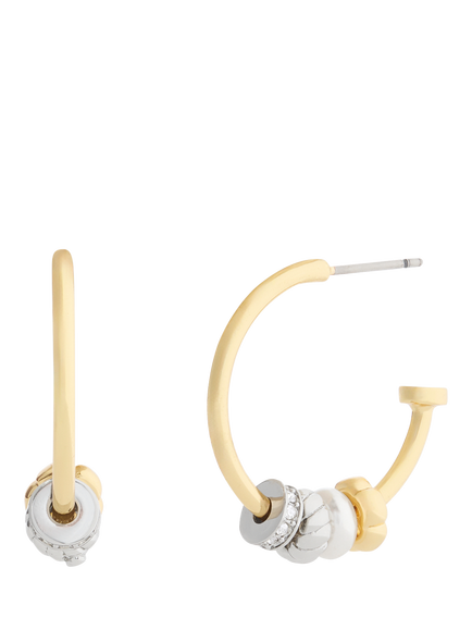 Coach Rondelle Charm Hoop Eearrings, Two Tone, Two Tone