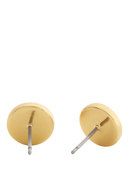 Coach Textured Coin Stud Earrings, Gold - view 2, Gold