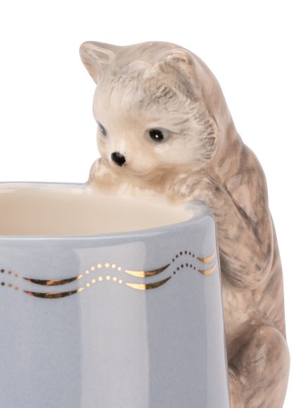 Yvonne Ellen Cat Ceramic Jug, 340ml, Blue - view 2, Blue