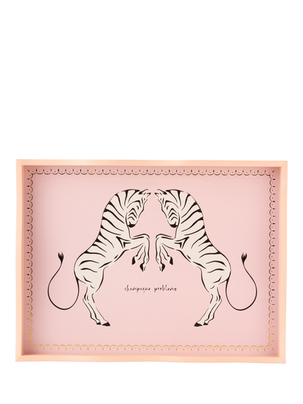 Yvonne Ellen Zebra Tray, Pink, Multi