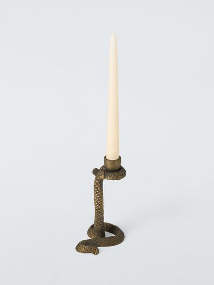 John Lewis Metal Snake Candleholder - view 2, Copper