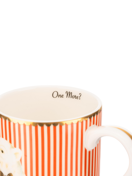 Yvonne Ellen Polar Bear Christmas Striped Bone China Mug, 350ml, Red - view 2, Multi