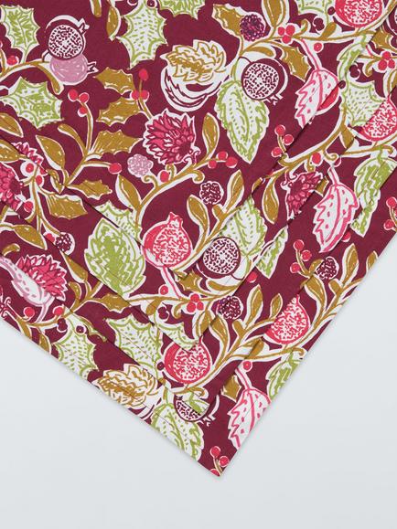 John Lewis Pomegranate & Berry Cotton Napkins, Set of 4, Red/Multi - view 2, Multi