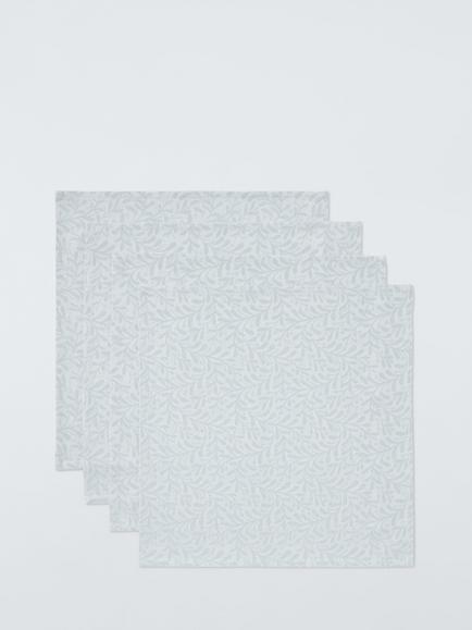 John Lewis Berry Woven Jacquard Cotton Napkins, Set of 4, Silver, Silver
