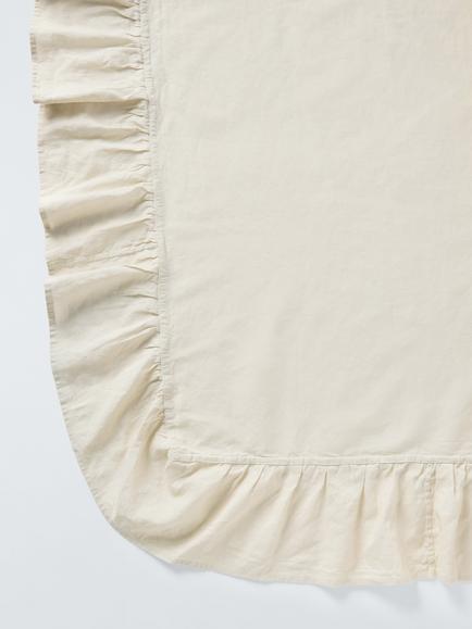 John Lewis Ruffle Linen Cotton Tablecloth,160 x 250cm, Natural - view 2, Natural