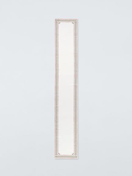 John Lewis Berry Border Cotton Table Runner, 250cm, White/Green/Red, White/Green/Red