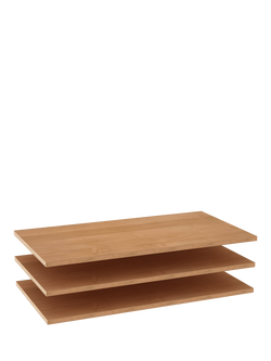 John Lewis Aspen Wardrobe Internal Shelves, Set of 3, Alder