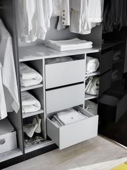 John Lewis Newlyn Wardrobe Internal Drawers, Set of 3 - view 2, Wood