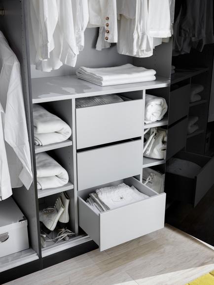 John Lewis Newlyn Wardrobe Internal Drawers, Set of 3 - view 2, Wood
