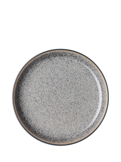 Denby Studio Grey Stoneware Medium Coupe Plate, 21cm, Grey