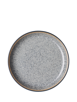 Denby Studio Grey Stoneware Small Coupe Plate, 17cm, Grey