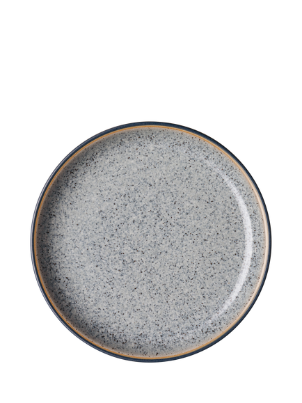 Denby Studio Grey Stoneware Small Coupe Plate, 17cm, Grey