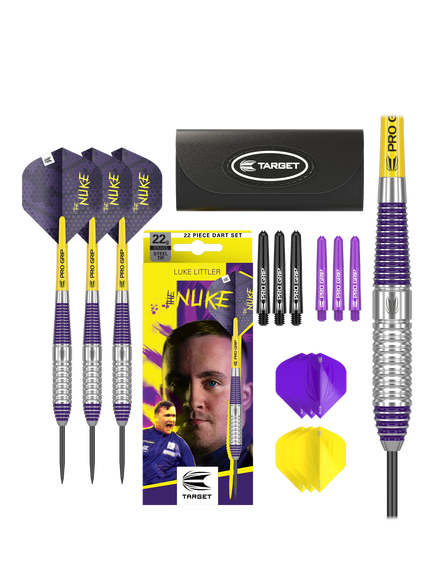 Target Darts Luke Littler Steel Tip Brass Darts Set, 22g, 