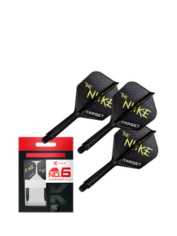 Target Darts Luke Littler K-Flex Flights & Shaft System, No.6, Black, Black