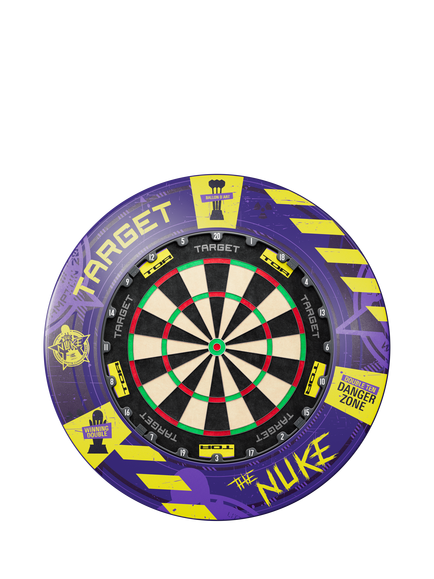 Target Darts World Champion Edition TOR Dartboard & Surround Bundle, Black/Purple, Black/Purple