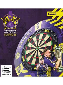 Target Darts World Champion Edition TOR Dartboard & Surround Bundle, Black/Purple - view 2, Black/Purple