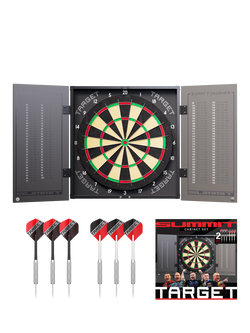 Target Darts Summit Cabinet & Dartboard Set, Black, Black