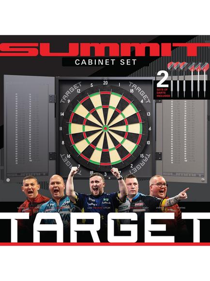 Target Darts Summit Cabinet & Dartboard Set, Black - view 2, Black