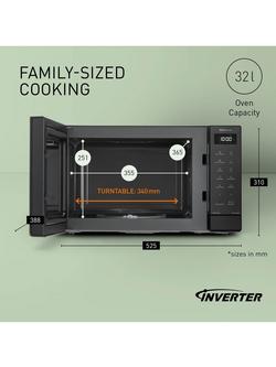 Panasonic NN-ST65QBBPQ Freestanding Microwave, Black - view 2, Black