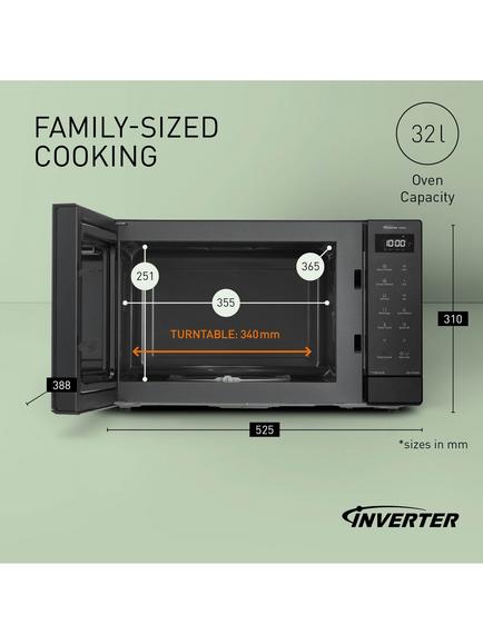Panasonic NN-ST65QBBPQ Freestanding Microwave, Black - view 2, Black