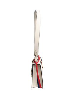 Pre-loved GUCCI Sylvie Leather Shoulder Bag, White - view 2, White