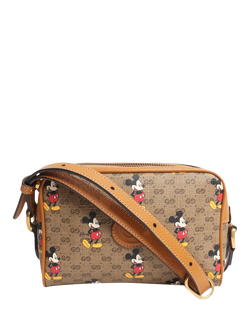 Pre-loved GUCCI X Disney Coated Canvas Crossbody Bag, Brown, Brown