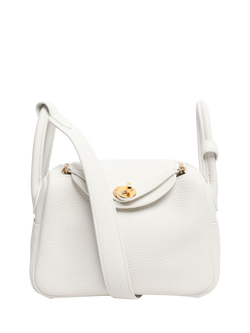 Pre-loved Hermès Mini Lindy Crossbody Bag, White, White
