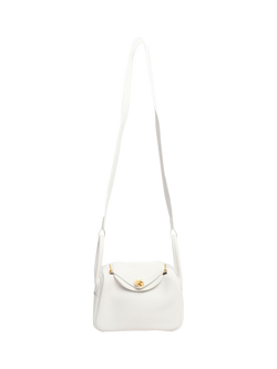 Pre-loved Hermès Mini Lindy Crossbody Bag, White - view 2, White