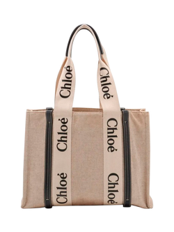 Pre-loved Chloé Large Woody Tote Bag, Neutral/Black, Neutral/Black