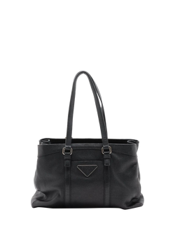 Pre-loved Prada Leather Tote Bag, Black, Black