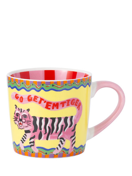 Eleanor Bowmer Go Get 'Em Tiger New Bone China Mug, 300ml, Multi Multi