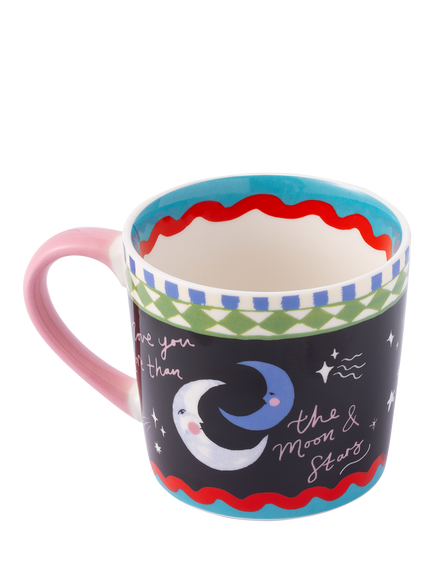 Eleanor Bowmer Love You Moon & Stars New Bone China Mug, 300ml - view 2, Multi Multi