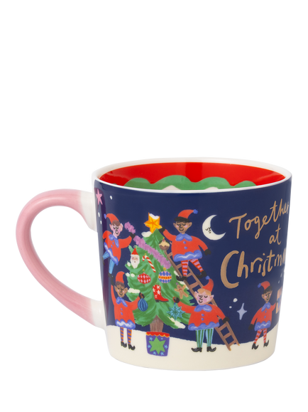 Eleanor Bowmer Together at Christmas Bone China Mug, 300ml, Multi - view 2, Multi Multi