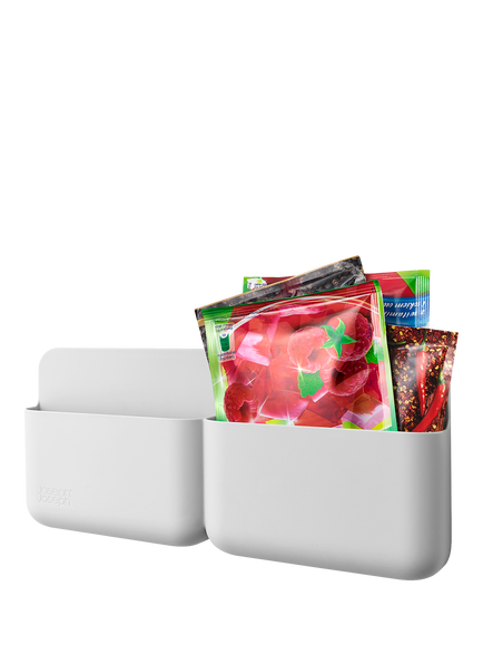 Joseph Joseph Cupboard Door Storage Pockets, Set of 2, Light Stone, Light Stone