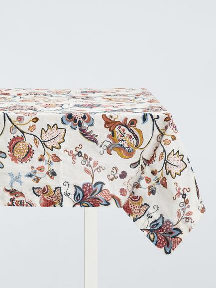 John Lewis Amira Rectangular Cotton Linen Tablecloth, Multi, Multi