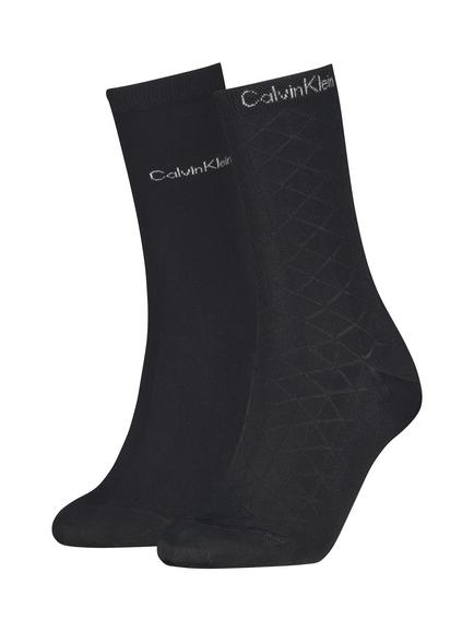 Calvin Klein Dropneedle Crew Socks, Pack of 2, Black, Black