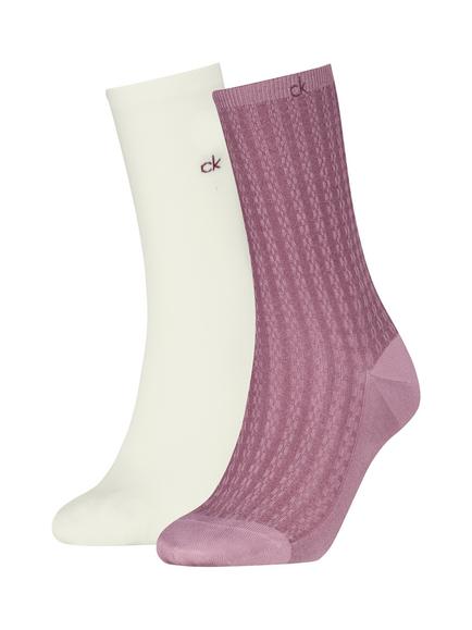 Calvin Klein Structure Crew Socks, Pack of 2, Vintage Plum, Vintage Plum