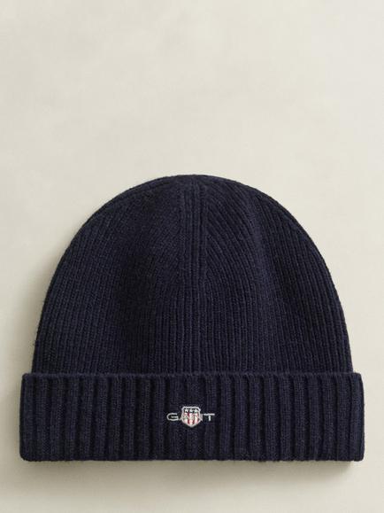 GANT Shield Wool Rich Beanie Hat, Marine