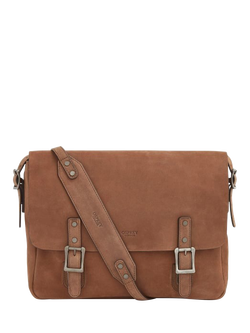 OSPREY LONDON Large Clayton Leather Satchel Bag, Chocolate, Chocolate